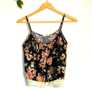 Heart & Hips Floral Crop Top Tank Fairycore Cottagecore Blouse Size Small